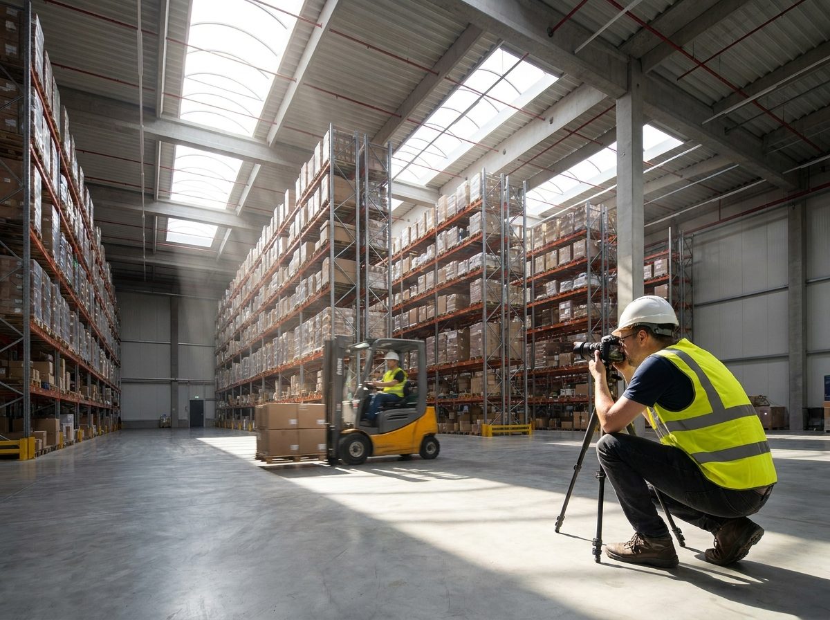 Industrial facility photography in a modern warehouse